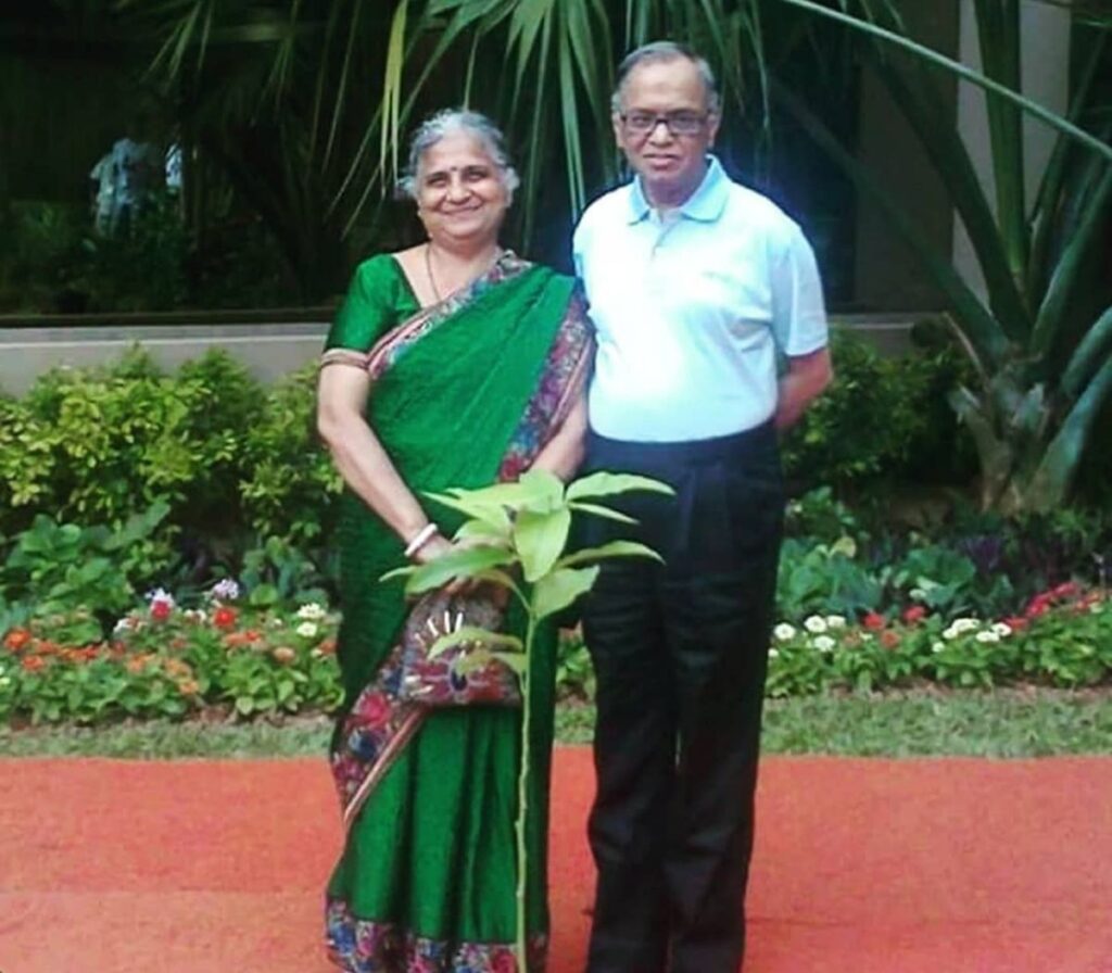 Sudha Murthy with her husband