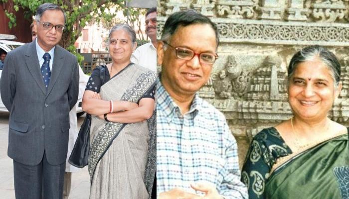 Sudha Murthy with her husband Narayan Murthy 